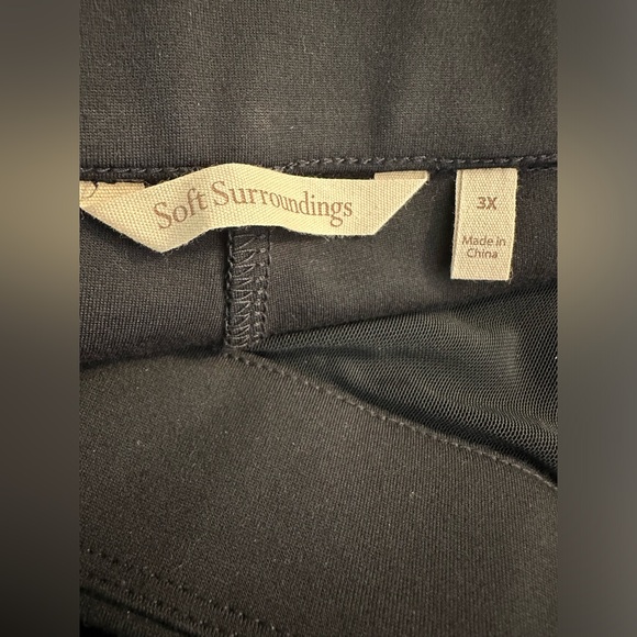 SOFT SURROUNDINGS Black Essential Ponte Knit Leggings Pants Pill On Waist Ankle - Picture 7 of 9